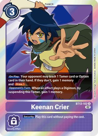Keenan Crier (BT13-102) - Versus Royal Knights Foil - Premium Digimon Single from Bandai - Just $0.25! Shop now at Game Crave Tournament Store
