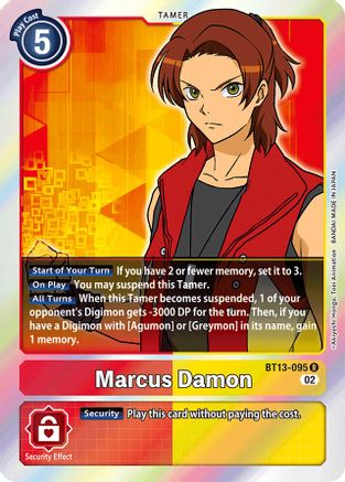 Marcus Damon (BT13-095) - Versus Royal Knights Foil - Premium Digimon Single from Bandai - Just $1.24! Shop now at Game Crave Tournament Store