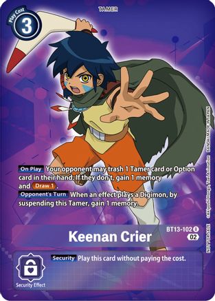 Keenan Crier (Box Topper) (BT13-102) - Versus Royal Knights Foil - Premium Digimon Single from Bandai - Just $0.38! Shop now at Game Crave Tournament Store
