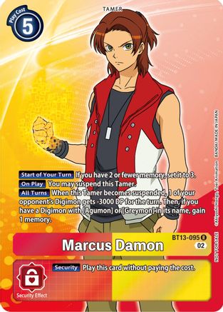 Marcus Damon (Box Topper) (BT13-095) - Versus Royal Knights Foil - Premium Digimon Single from Bandai - Just $1.08! Shop now at Game Crave Tournament Store