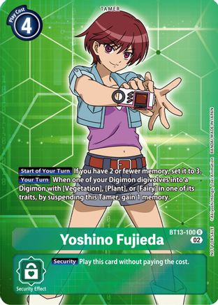 Yoshino Fujieda (Box Topper) (BT13-100) - Versus Royal Knights Foil - Premium Digimon Single from Bandai - Just $3.28! Shop now at Game Crave Tournament Store