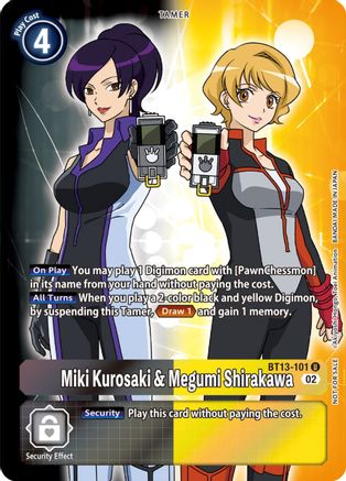 Miki Kurosaki & Megumi Shirakawa (Box Topper) (BT13-101) - Versus Royal Knights Foil - Premium Digimon Single from Bandai - Just $0.83! Shop now at Game Crave Tournament Store