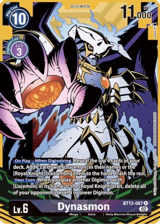 Dynasmon (Alternate Art) (BT13-087) - Versus Royal Knights Foil - Premium Digimon Single from Bandai - Just $24.17! Shop now at Game Crave Tournament Store