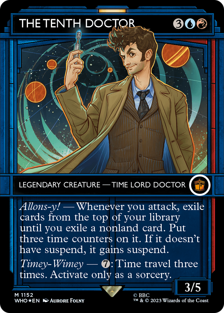 The Tenth Doctor (WHO-1152) - Doctor Who: (Showcase) (Borderless) Foil - Premium MTG Single from Wizards of the Coast - Just $10.47! Shop now at Game Crave Tournament Store