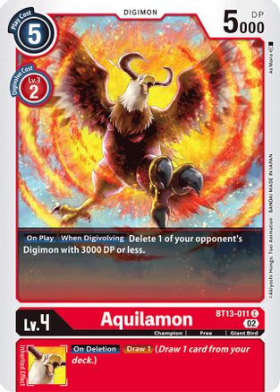 Aquilamon (BT13-011) - Versus Royal Knights - Premium Digimon Single from Bandai - Just $0.25! Shop now at Game Crave Tournament Store