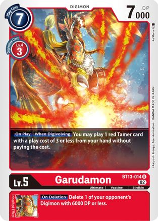 Garudamon (BT13-014) - Versus Royal Knights - Premium Digimon Single from Bandai - Just $0.25! Shop now at Game Crave Tournament Store