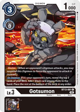 Gotsumon (BT13-061) - Versus Royal Knights - Premium Digimon Single from Bandai - Just $0.25! Shop now at Game Crave Tournament Store