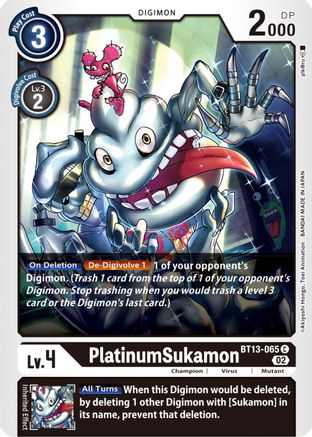 PlatinumSukamon (BT13-065) - Versus Royal Knights - Premium Digimon Single from Bandai - Just $0.25! Shop now at Game Crave Tournament Store