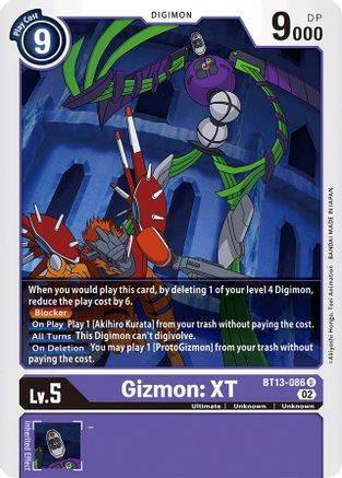 Gizmon: XT (BT13-086) - Versus Royal Knights - Premium Digimon Single from Bandai - Just $0.25! Shop now at Game Crave Tournament Store