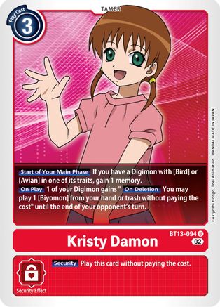 Kristy Damon (BT13-094) - Versus Royal Knights - Premium Digimon Single from Bandai - Just $0.25! Shop now at Game Crave Tournament Store