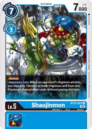 Shaujinmon (BT13-027) - Versus Royal Knights - Premium Digimon Single from Bandai - Just $0.25! Shop now at Game Crave Tournament Store