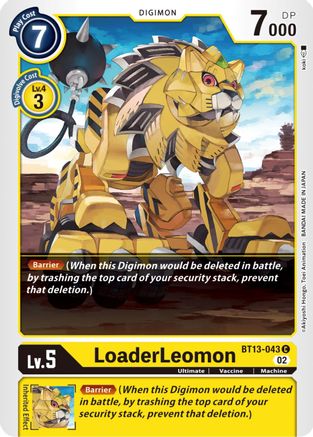 LoaderLeomon (BT13-043) - Versus Royal Knights - Premium Digimon Single from Bandai - Just $0.25! Shop now at Game Crave Tournament Store
