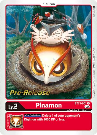 Pinamon (BT13-001) - Versus Royal Knights Pre-Release Cards Foil - Premium Digimon Single from Bandai - Just $0.08! Shop now at Game Crave Tournament Store