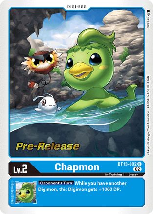 Chapmon (BT13-002) - Versus Royal Knights Pre-Release Cards Foil - Premium Digimon Single from Bandai - Just $0.08! Shop now at Game Crave Tournament Store
