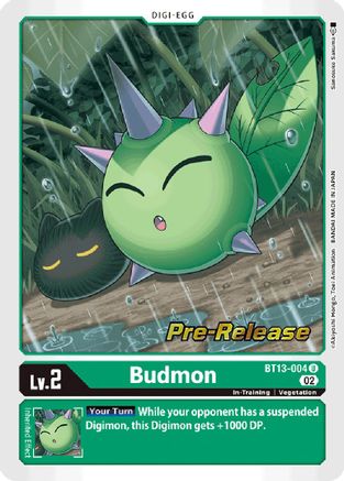 Budmon (BT13-004) - Versus Royal Knights Pre-Release Cards Foil - Premium Digimon Single from Bandai - Just $0.35! Shop now at Game Crave Tournament Store