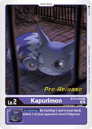 Kapurimon (BT13-006) - Versus Royal Knights Pre-Release Cards Foil - Premium Digimon Single from Bandai - Just $0.14! Shop now at Game Crave Tournament Store