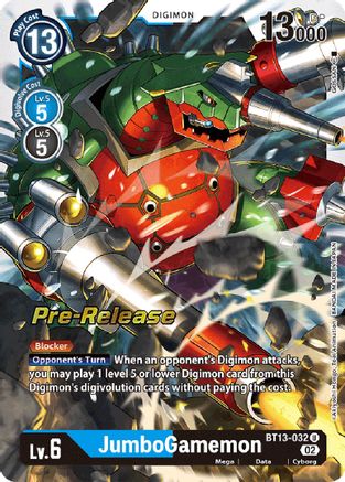 JumboGamemon (BT13-032) - Versus Royal Knights Pre-Release Cards Foil - Premium Digimon Single from Bandai - Just $0.33! Shop now at Game Crave Tournament Store