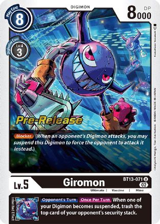 Giromon (BT13-071) - Versus Royal Knights Pre-Release Cards Foil - Premium Digimon Single from Bandai - Just $0.25! Shop now at Game Crave Tournament Store