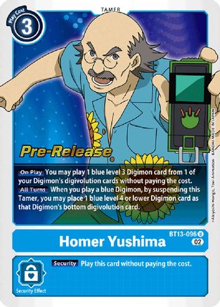 Homer Yushima (BT13-096) - Versus Royal Knights Pre-Release Cards Foil - Premium Digimon Single from Bandai - Just $0.85! Shop now at Game Crave Tournament Store