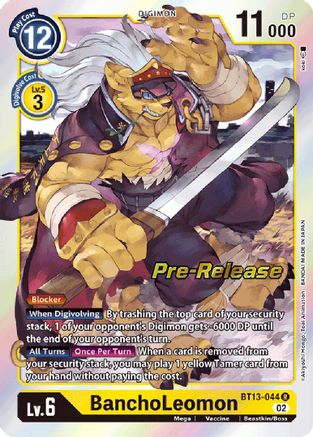 BanchoLeomon (BT13-044) - Versus Royal Knights Pre-Release Cards Foil - Premium Digimon Single from Bandai - Just $0.09! Shop now at Game Crave Tournament Store