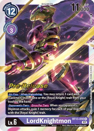 LordKnightmon (BT13-090) - Versus Royal Knights Pre-Release Cards Foil - Premium Digimon Single from Bandai - Just $0.09! Shop now at Game Crave Tournament Store