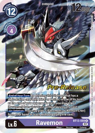 Ravemon (BT13-089) - Versus Royal Knights Pre-Release Cards Foil - Premium Digimon Single from Bandai - Just $0.20! Shop now at Game Crave Tournament Store
