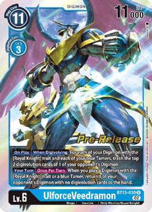 UlforceVeedramon (BT13-030) - Versus Royal Knights Pre-Release Cards Foil - Premium Digimon Single from Bandai - Just $0.15! Shop now at Game Crave Tournament Store