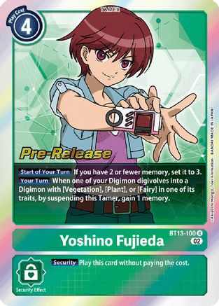 Yoshino Fujieda (BT13-100) - Versus Royal Knights Pre-Release Cards Foil - Premium Digimon Single from Bandai - Just $0.68! Shop now at Game Crave Tournament Store