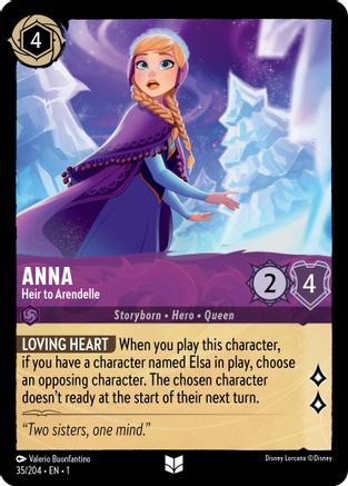 Anna - Heir to Arendelle (35/204) - The First Chapter - Premium Lorcana Single from Disney - Just $0.08! Shop now at Game Crave Tournament Store