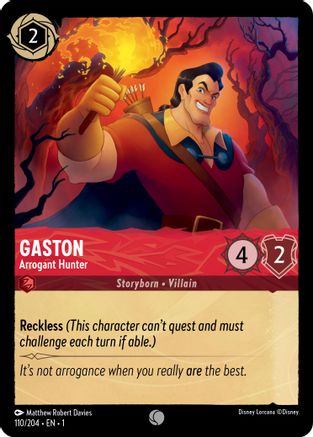 Gaston - Arrogant Hunter (110/204) - The First Chapter - Premium Lorcana Single from Disney - Just $0.08! Shop now at Game Crave Tournament Store