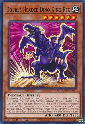 Double-Headed Dino King Rex (DUNE-EN007) - Duelist Nexus 1st Edition - Premium Yugioh Single from Konami - Just $0.25! Shop now at Game Crave Tournament Store