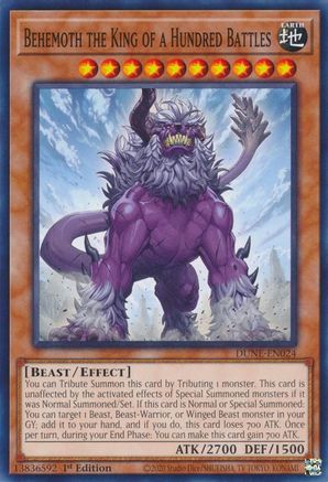 Behemoth the King of a Hundred Battles (DUNE-EN024) - Duelist Nexus 1st Edition - Premium Yugioh Single from Konami - Just $0.08! Shop now at Game Crave Tournament Store