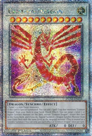Crimson Dragon (Quarter Century Secret Rare) (DUNE-EN038) - Duelist Nexus 1st Edition - Premium Yugioh Single from Konami - Just $81.73! Shop now at Game Crave Tournament Store