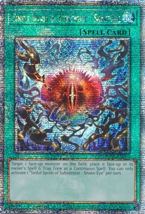 Sinful Spoils of Subversion - Snake-Eye (Quarter Century Secret Rare) (DUNE-EN060) - Duelist Nexus 1st Edition - Premium Yugioh Single from Konami - Just $33.78! Shop now at Game Crave Tournament Store
