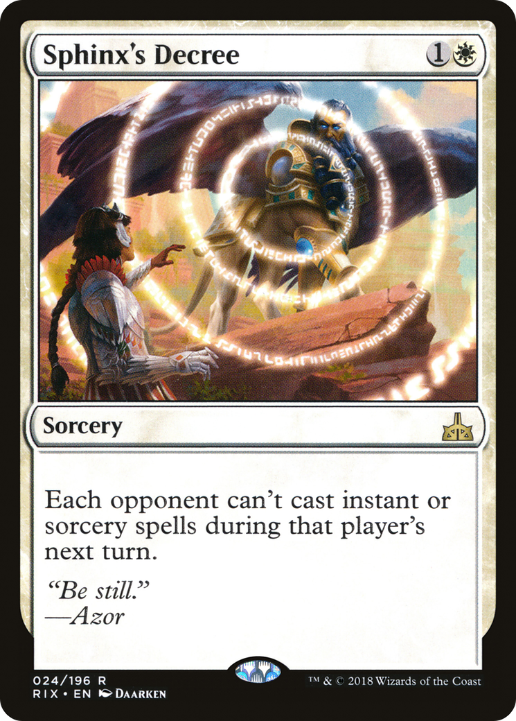 Sphinx's Decree (RIX-024) - Rivals of Ixalan Foil - Premium MTG Single from Wizards of the Coast - Just $0.25! Shop now at Game Crave Tournament Store