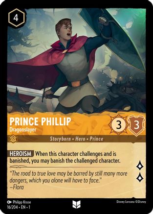 Prince Phillip - Dragonslayer (16/204) - The First Chapter - Premium Lorcana Single from Disney - Just $0.08! Shop now at Game Crave Tournament Store