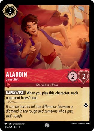 Aladdin - Street Rat (105/204) - The First Chapter - Premium Lorcana Single from Disney - Just $0.08! Shop now at Game Crave Tournament Store