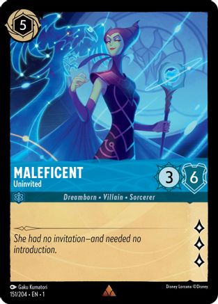 Maleficent - Uninvited (151/204) - The First Chapter - Premium Lorcana Single from Disney - Just $0.08! Shop now at Game Crave Tournament Store