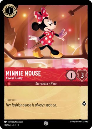 Minnie Mouse - Always Classy (116/204) - The First Chapter - Premium Lorcana Single from Disney - Just $0.08! Shop now at Game Crave Tournament Store