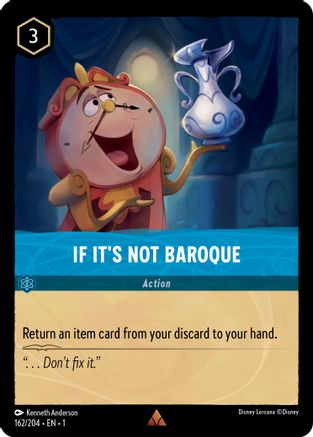 If It's Not Baroque (162/204) - The First Chapter - Premium Lorcana Single from Disney - Just $0.08! Shop now at Game Crave Tournament Store