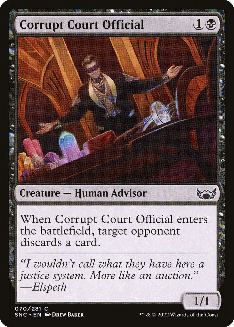 Corrupt Court Official (SNC-070) - Streets of New Capenna Foil - Premium MTG Single from Wizards of the Coast - Just $0.08! Shop now at Game Crave Tournament Store