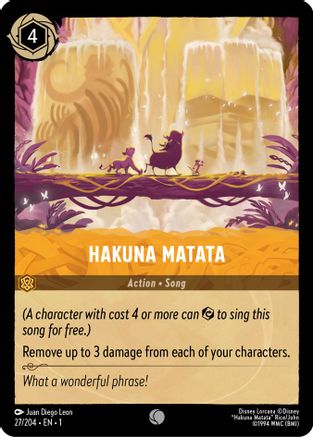 Hakuna Matata (27/204) - The First Chapter - Premium Lorcana Single from Disney - Just $0.08! Shop now at Game Crave Tournament Store