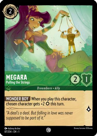 Megara - Pulling the Strings (87/204) - The First Chapter - Premium Lorcana Single from Disney - Just $0.08! Shop now at Game Crave Tournament Store