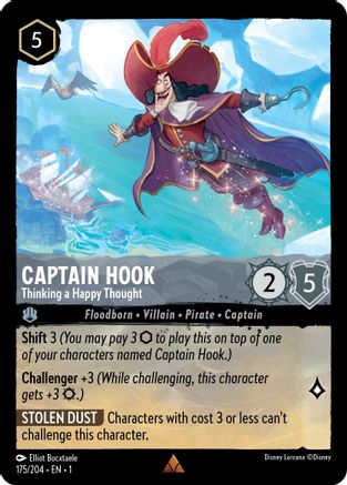 Captain Hook - Thinking a Happy Thought (175/204) - The First Chapter - Premium Lorcana Single from Disney - Just $0.08! Shop now at Game Crave Tournament Store