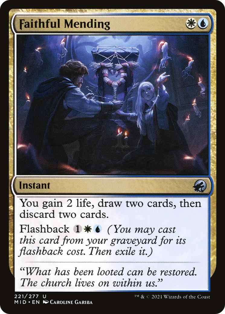 Faithful Mending (MID-221) - Innistrad: Midnight Hunt - Premium MTG Single from Wizards of the Coast - Just $0.16! Shop now at Game Crave Tournament Store