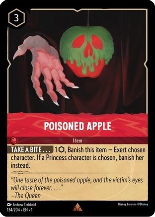 Poisoned Apple (134/204) - The First Chapter Cold Foil - Premium Lorcana Single from Disney - Just $0.37! Shop now at Game Crave Tournament Store