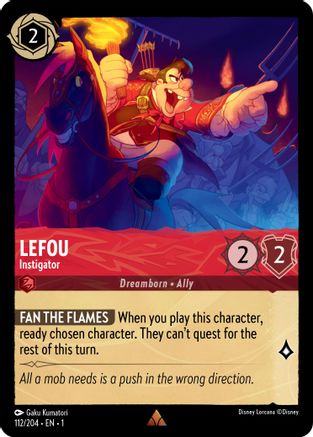 Lefou - Instigator (112/204) - The First Chapter - Premium Lorcana Single from Disney - Just $0.08! Shop now at Game Crave Tournament Store