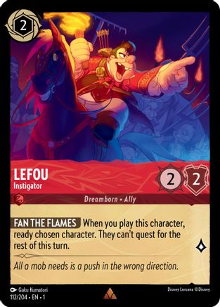 Lefou - Instigator (112/204) - The First Chapter Cold Foil - Premium Lorcana Single from Disney - Just $0.65! Shop now at Game Crave Tournament Store