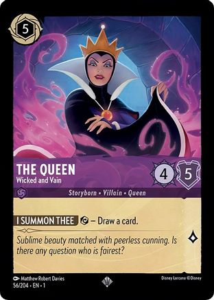 The Queen - Wicked and Vain (56/204) - The First Chapter - Premium Lorcana Single from Disney - Just $0.08! Shop now at Game Crave Tournament Store