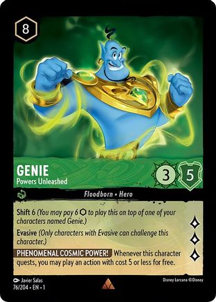 Genie - Powers Unleashed (76/204) - The First Chapter - Premium Lorcana Single from Disney - Just $0.08! Shop now at Game Crave Tournament Store